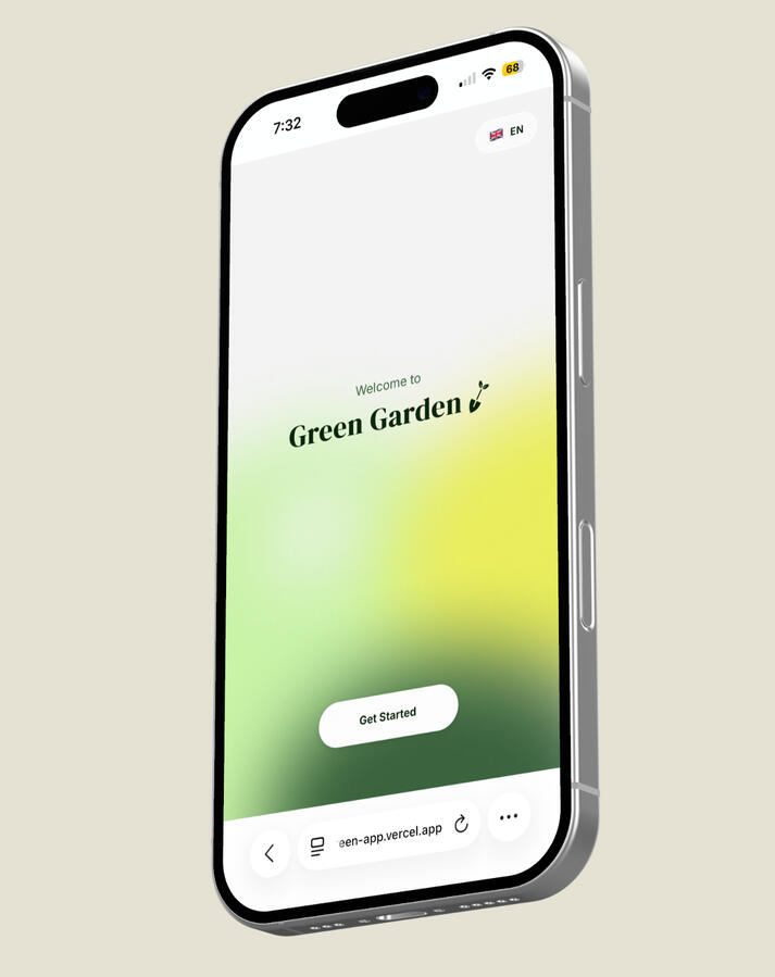 Green Garden App Intro Screen