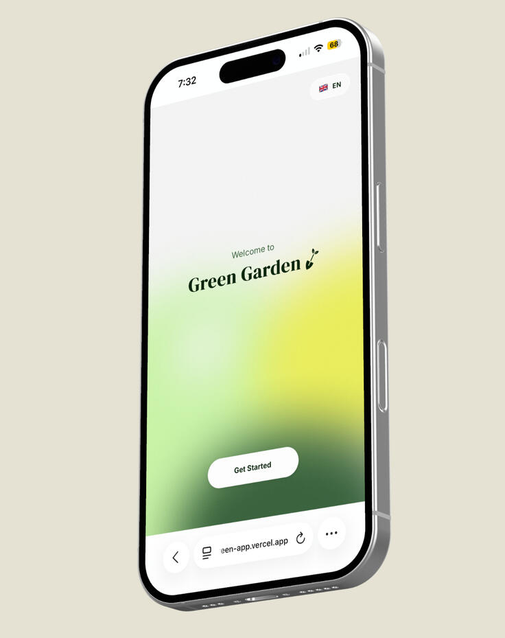 Green Garden App Intro Screen Green Garden App Intro Screen