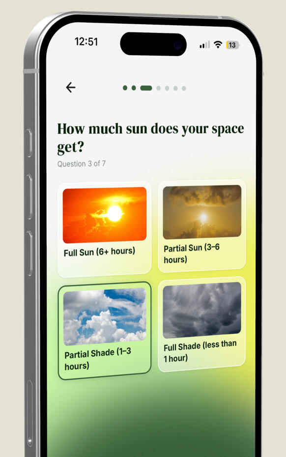 Green Garden App Quiz Screen 1 Green Garden App Quiz Screen 1