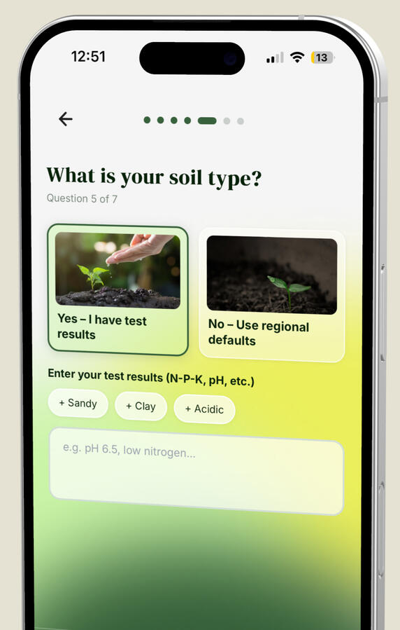 Green Garden App Results Screen 2 Green Garden App Results Screen 2