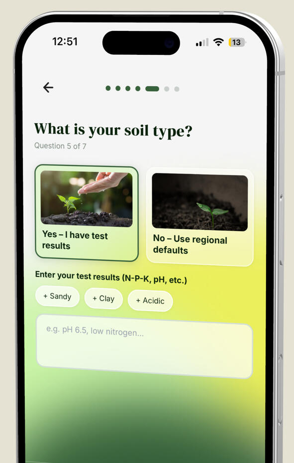 Green Garden App Results Screen 2 Green Garden App Results Screen 2