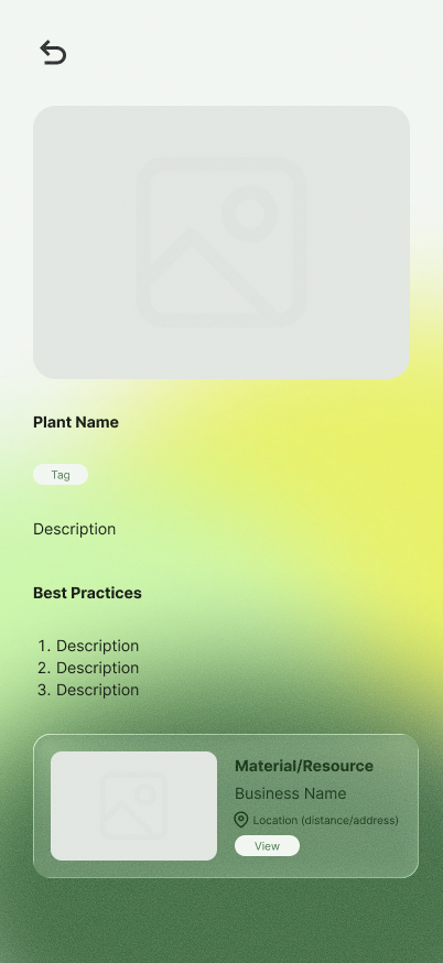 Green Garden App Info Screen Early Mockup Green Garden App Info Screen Early Mockup