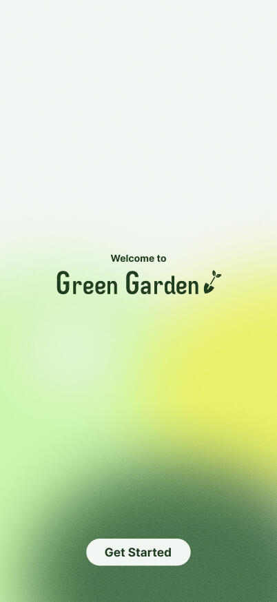 Green Garden App Intro Screen Early Mockup