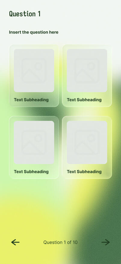 Green Garden App Quiz Screen Early Mockup