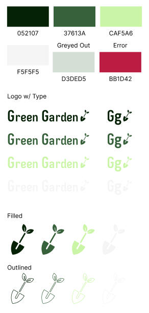 Green Garden App Logo Designs & Color Palette