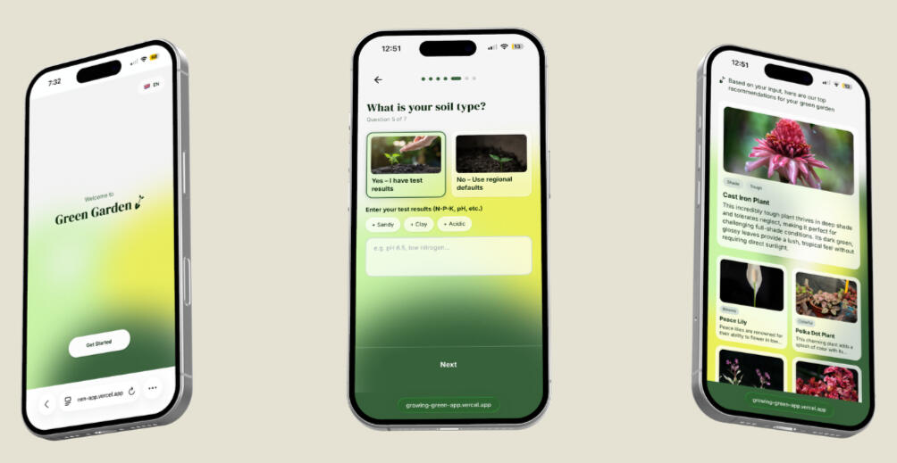 Green Garden App Screens
