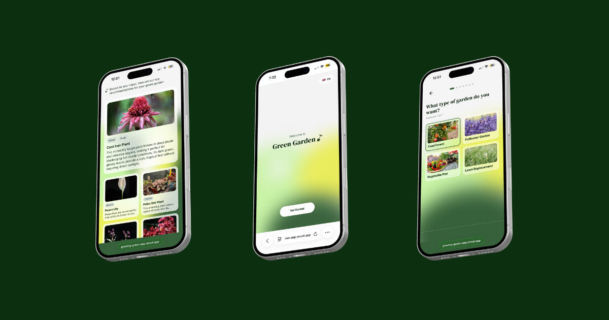 Green Garden App Screens Green Garden App Screens